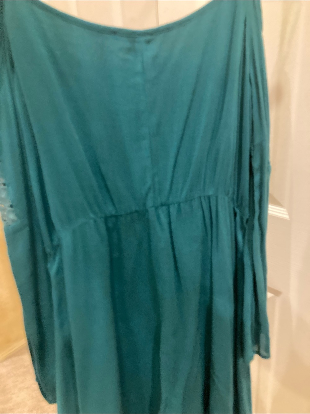 miami Teal Cold-Shoulder Spaghetti Strap Top - Picture 7 of 7